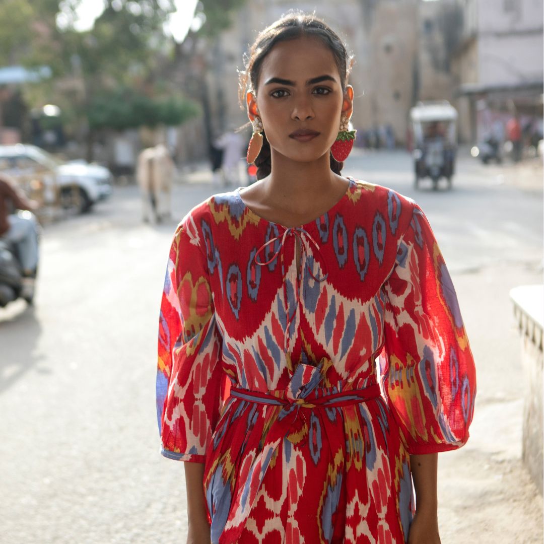 Muse Dress "Red Ikat"