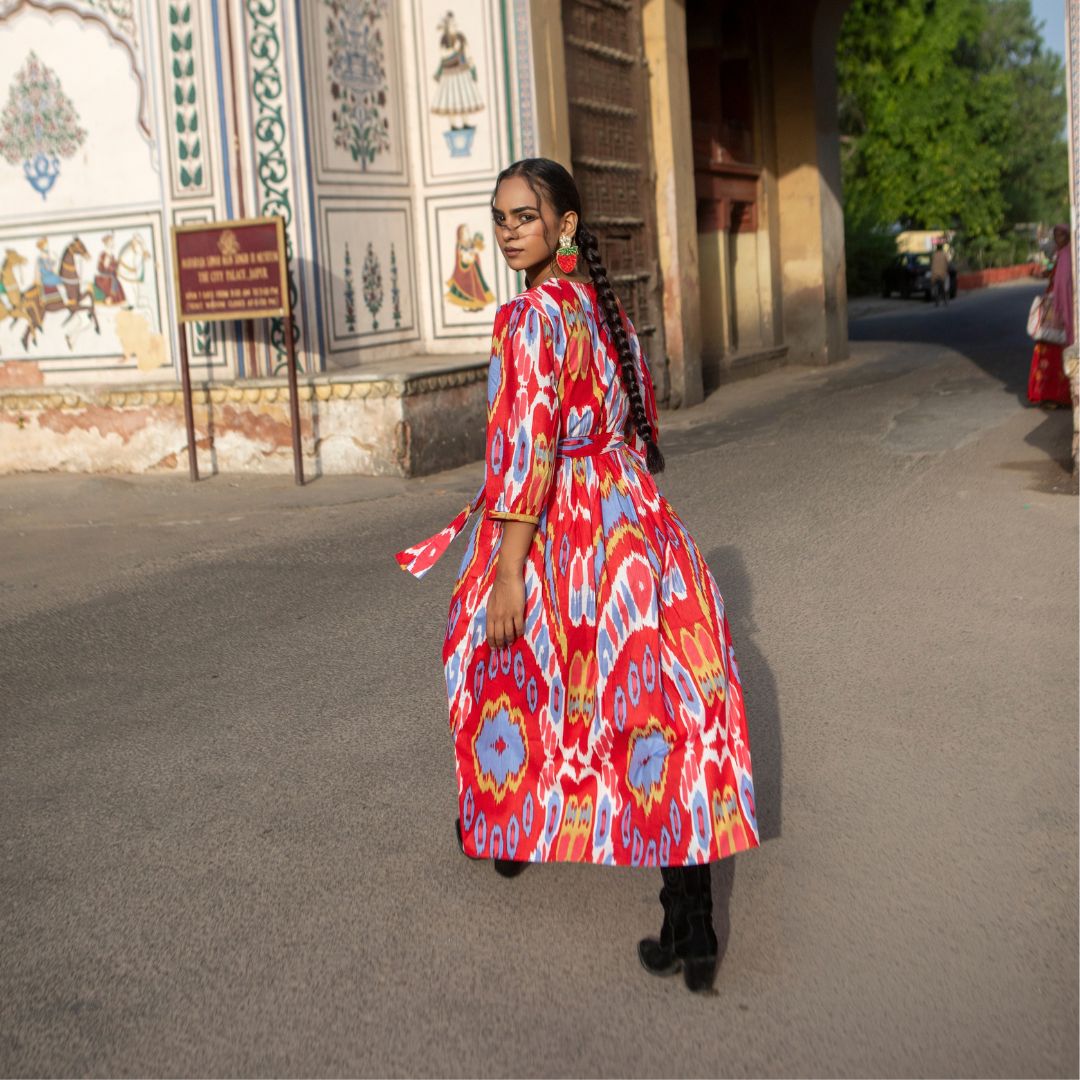 Muse Dress "Red Ikat"