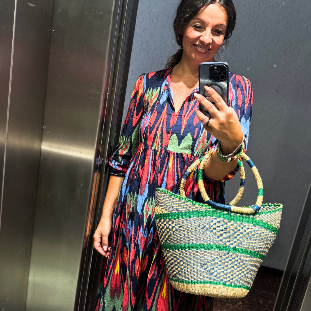 Muse Dress "Dark Ikat"