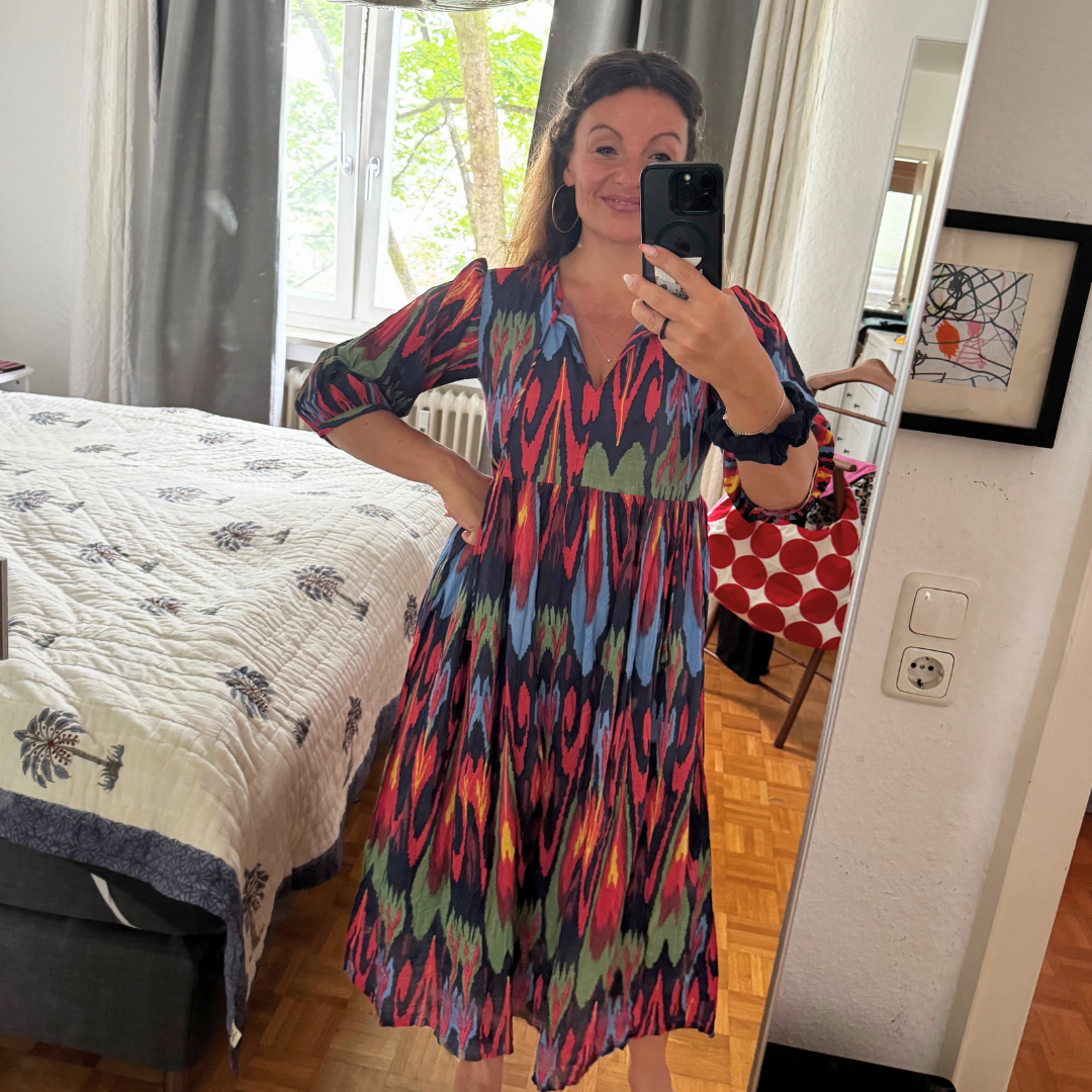 Muse Dress "Dark Ikat"