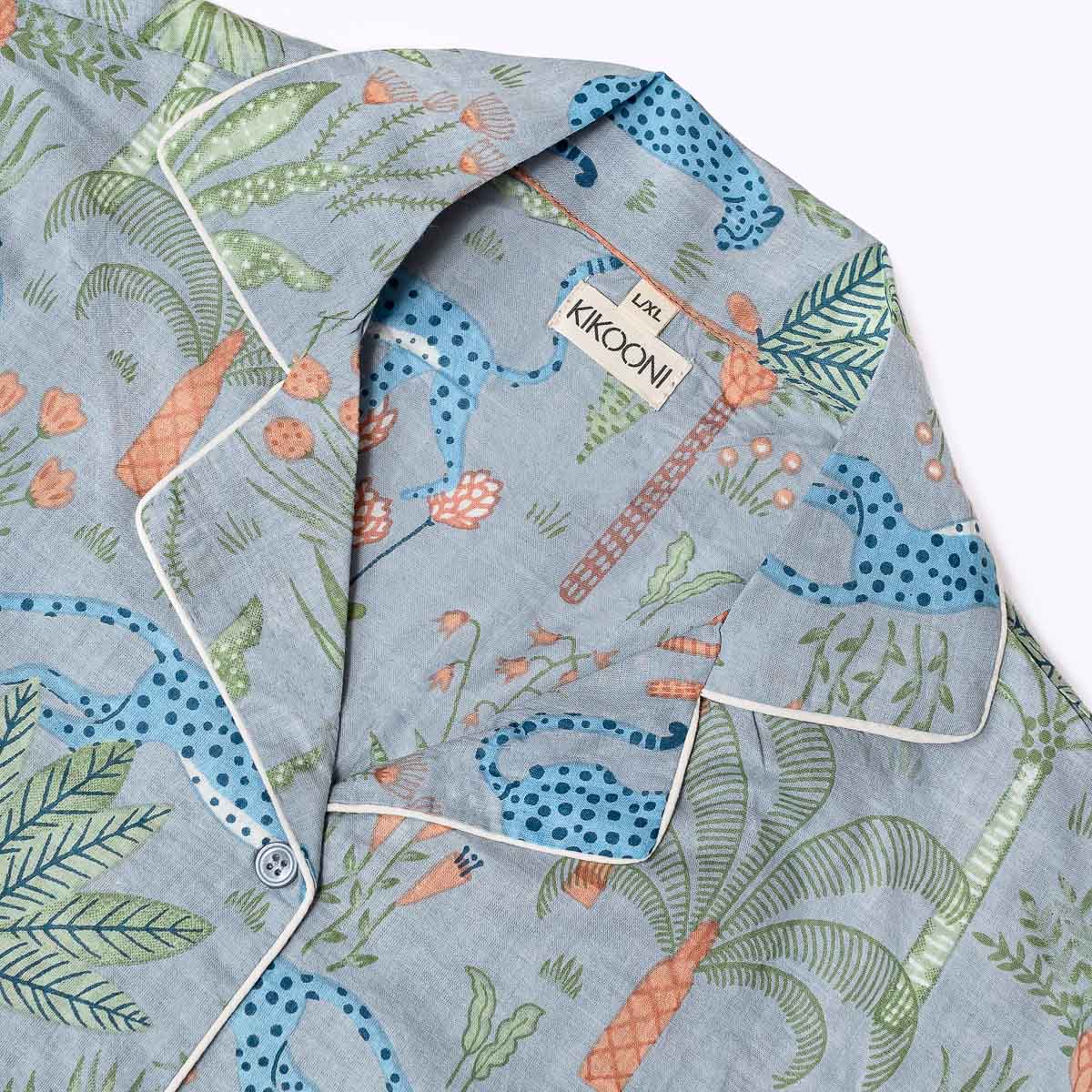handbedruckter Baumwoll Pyjama "Safari Sky"