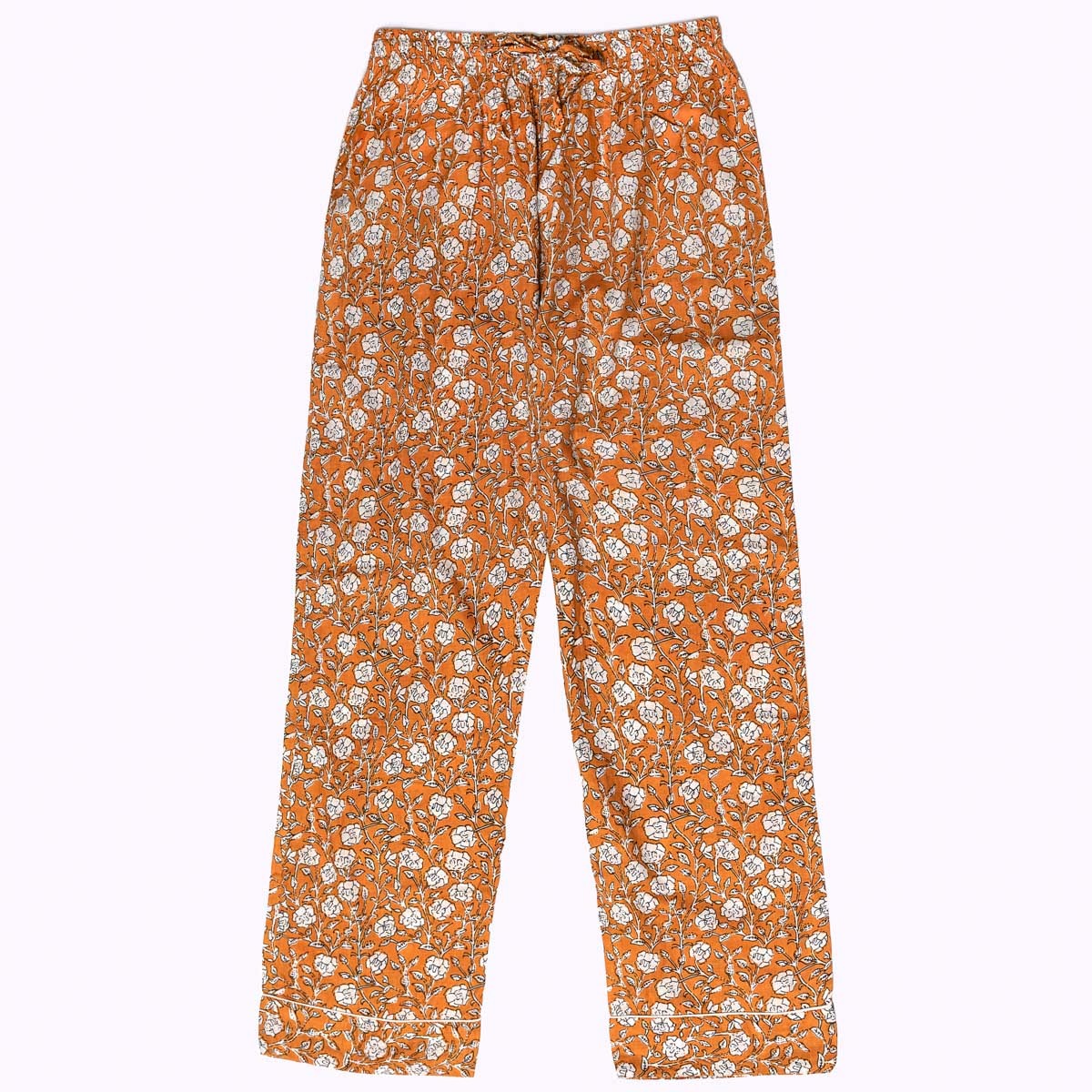 handbedruckter Baumwoll Pyjama "Marigold Bloom"