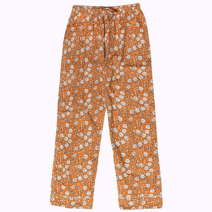 handbedruckter Baumwoll Pyjama "Marigold Bloom"