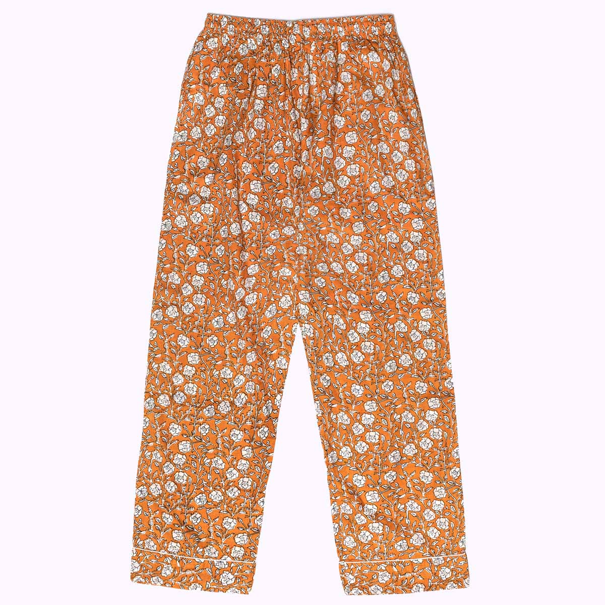 handbedruckter Baumwoll Pyjama "Marigold Bloom"