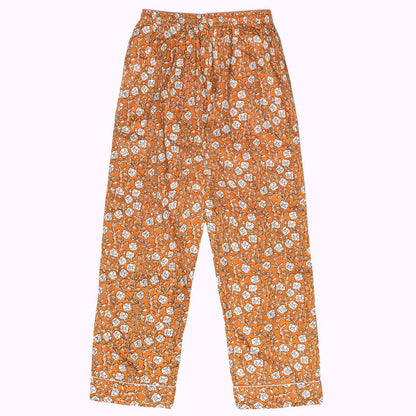 handbedruckter Baumwoll Pyjama "Marigold Bloom"