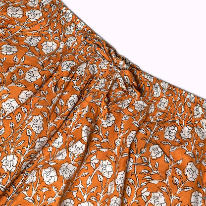 handbedruckter Baumwoll Pyjama "Marigold Bloom"