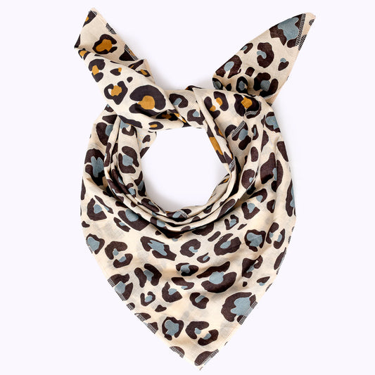 Statement Scarf 90  "Blue and brown LEO"
