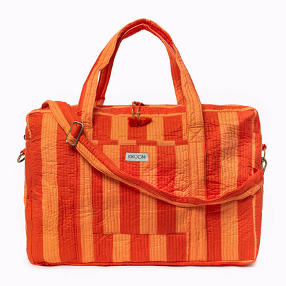 Große Reisetasche "BOLD Stripes" Tangerine - authentisches Handwerk