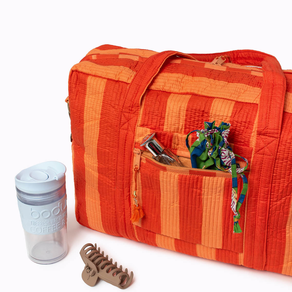 Große Reisetasche "BOLD Stripes" Tangerine