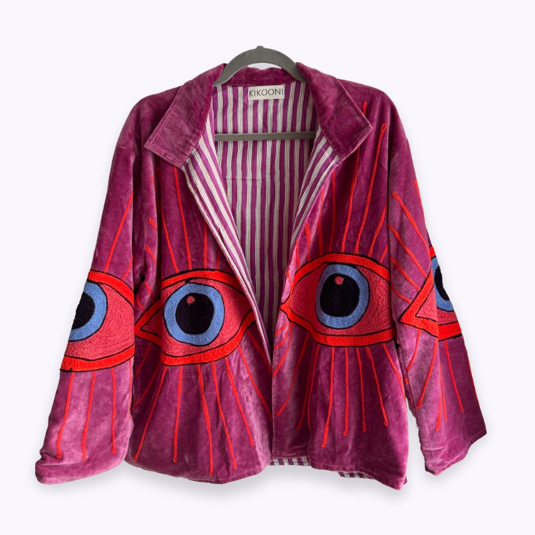 handgefertigte Velvet Jacke "My 3. Eye" - LOVE