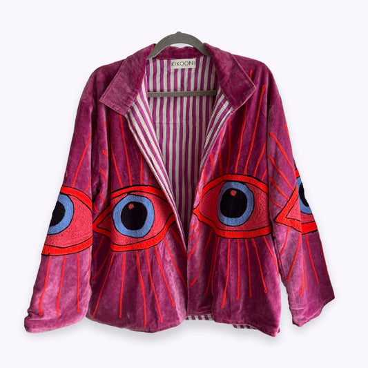 handgefertigte Velvet Jacke "My 3. Eye"  -  LOVE
