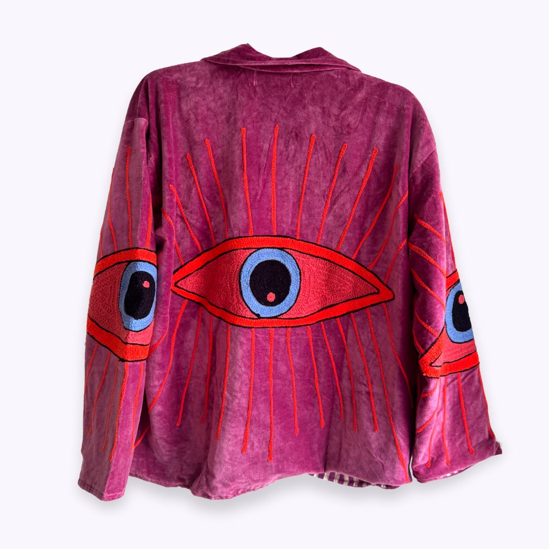 handcrafted velvet jacket "My 3. Eye" - LOVE