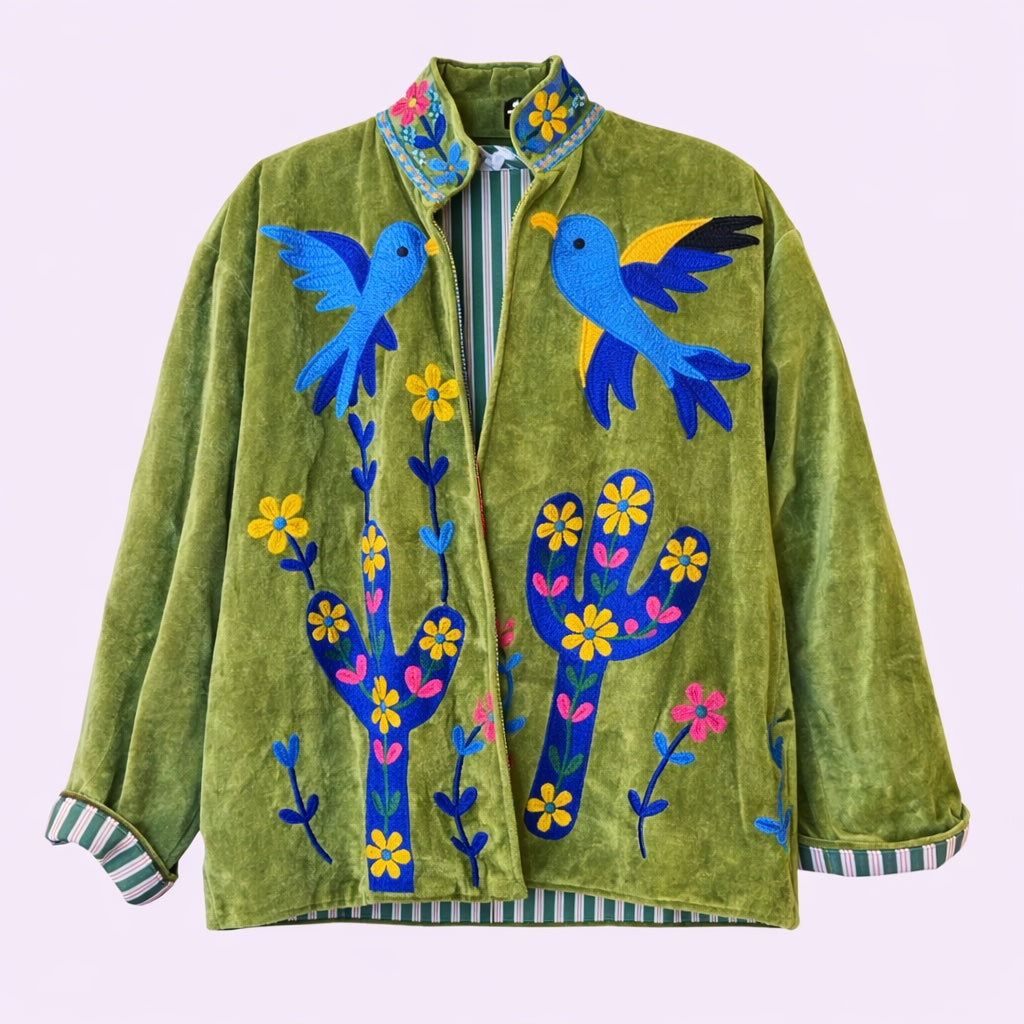 Samtjacke "my mexican escape" green