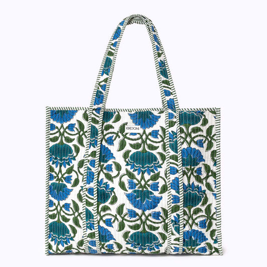 XL Artisan Shopper "Blue Lotus"