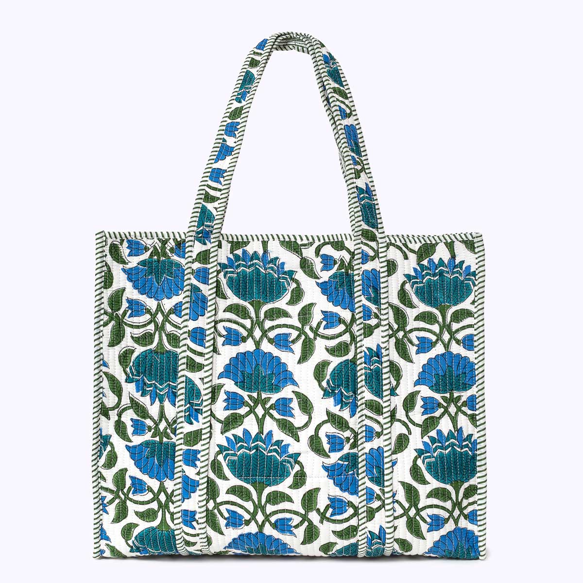 XL Artisan Shopper "Blue Lotus"
