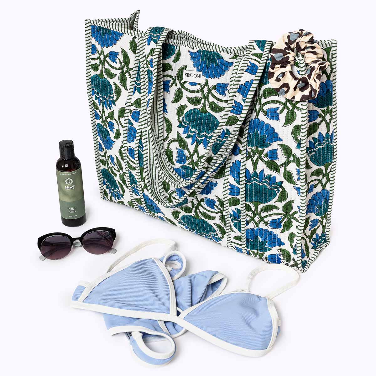 XL Artisan Shopper "Blue Lotus"