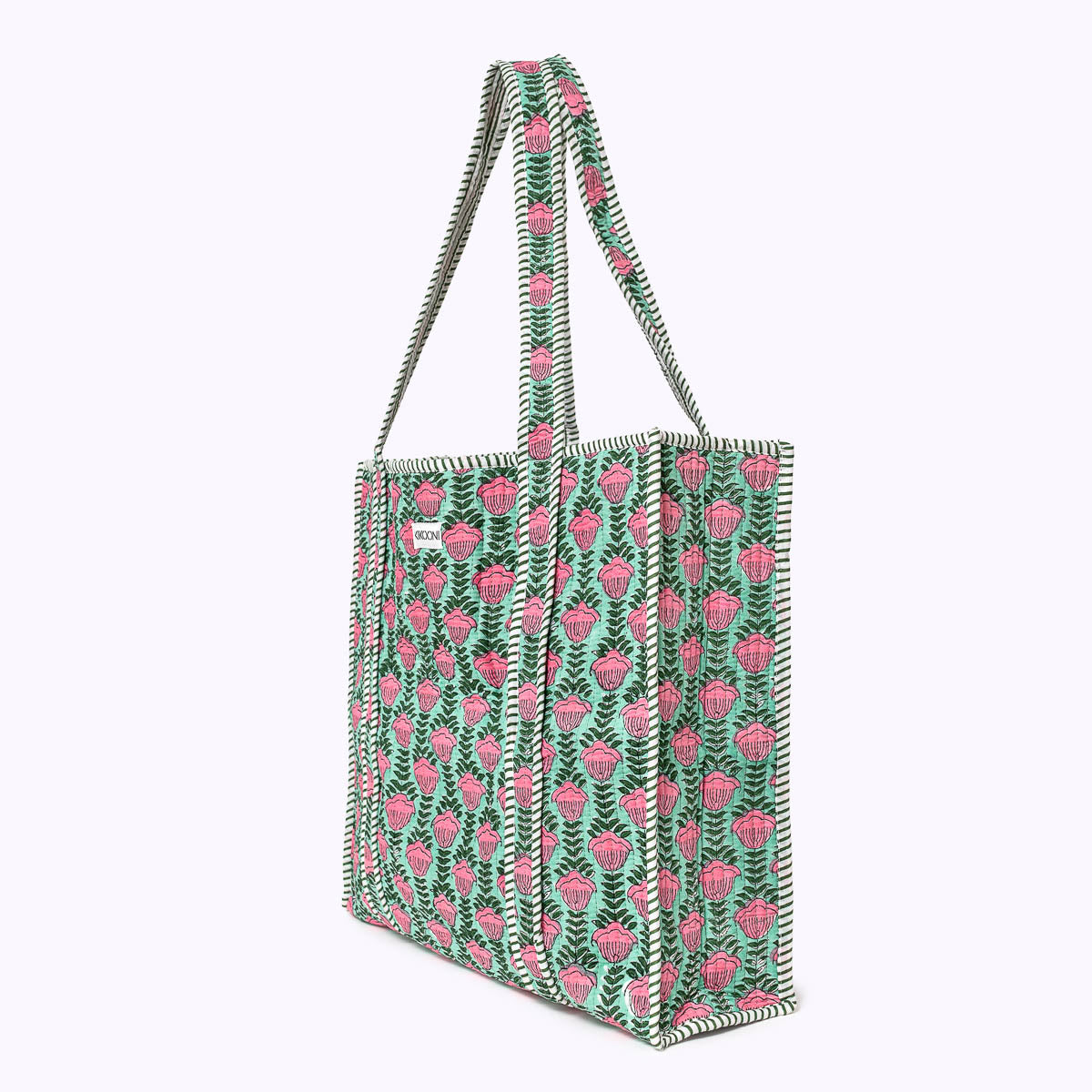 XL Artisan Shopper "Mint Blossom"