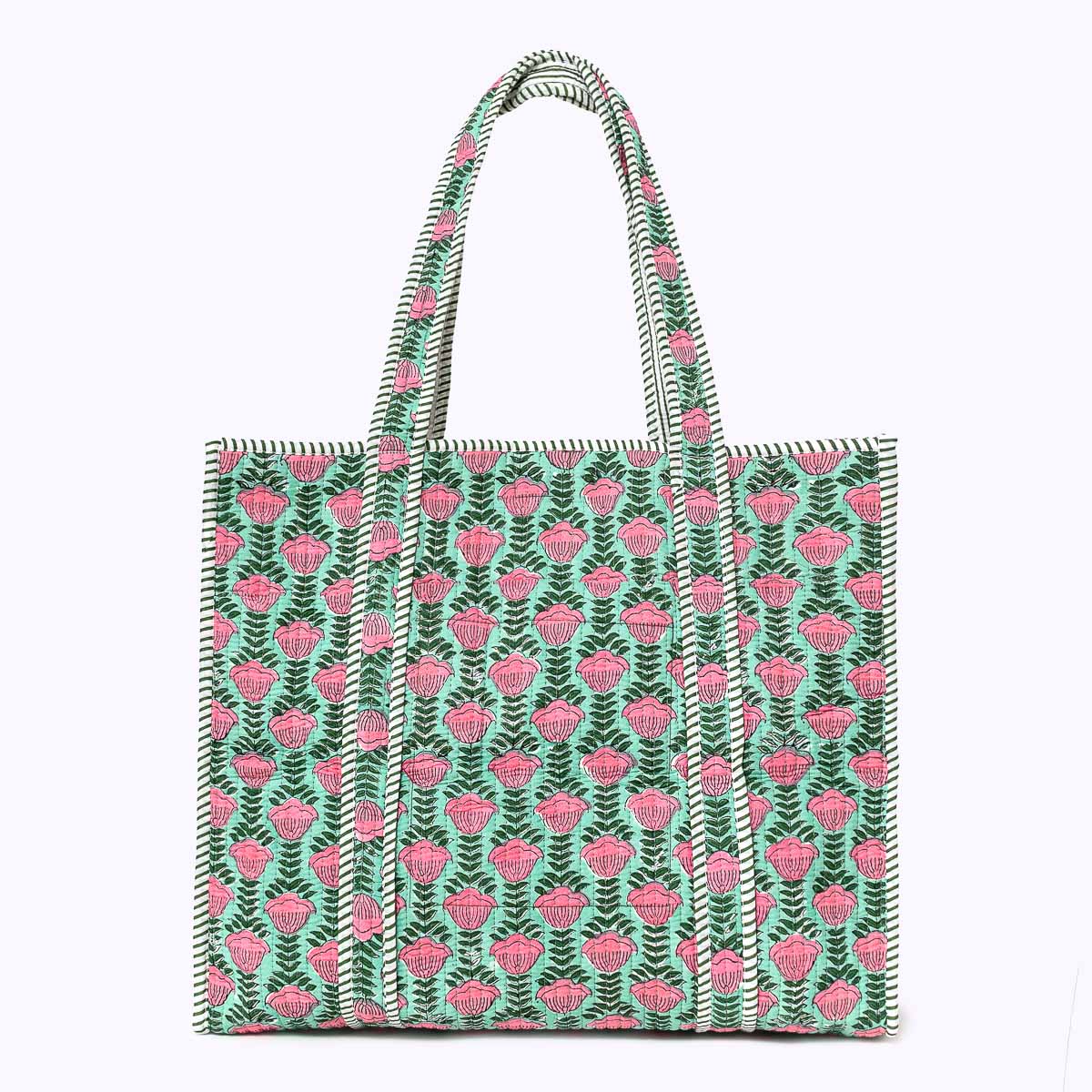 XL Artisan Shopper "Mint Blossom"