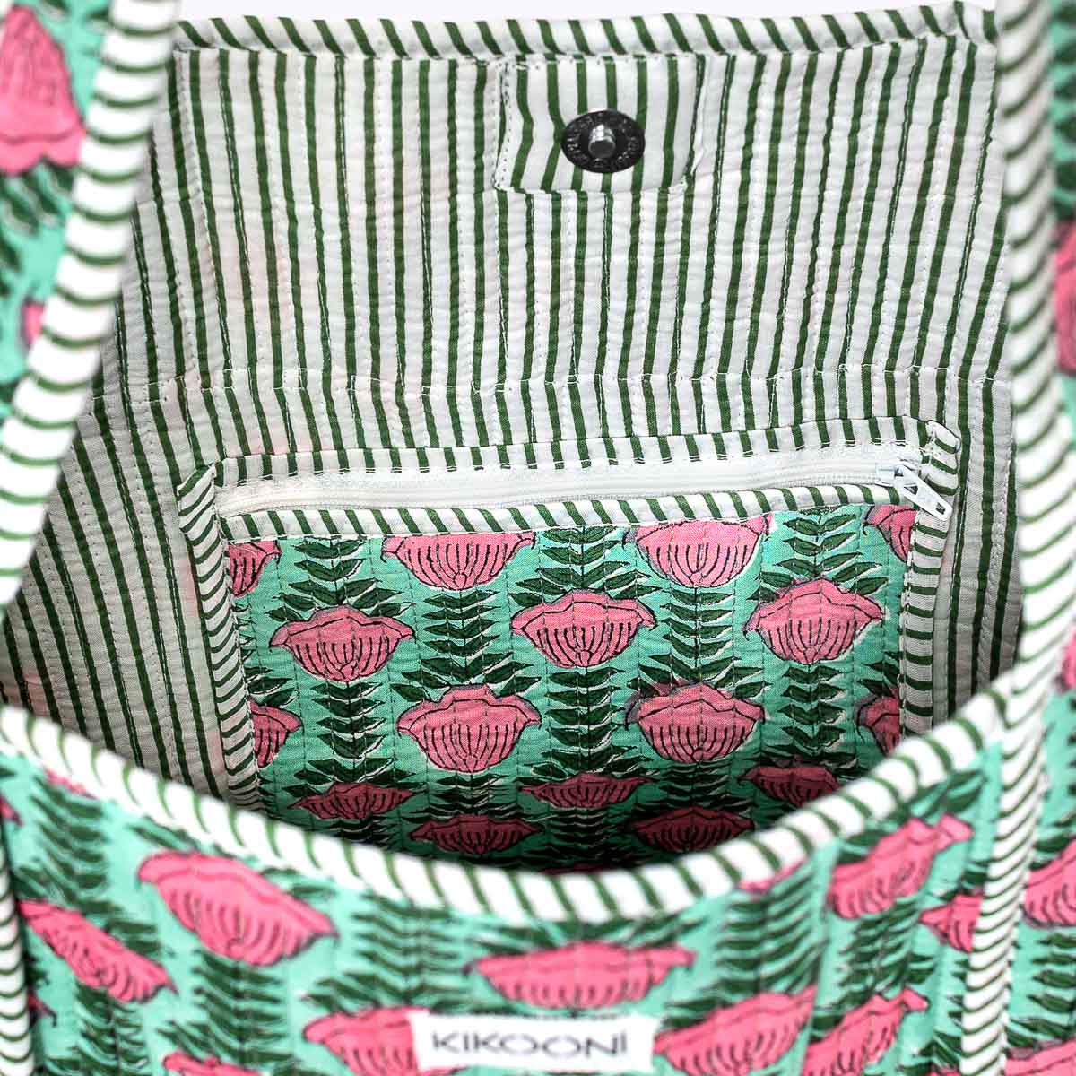 XL Artisan Shopper "Mint Blossom"