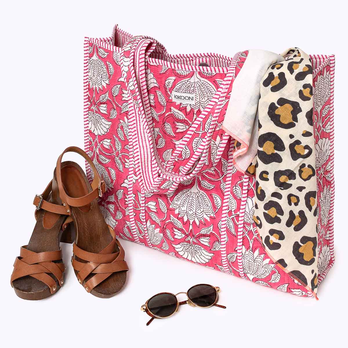XL Artisan Shopper "Pink Lotus"