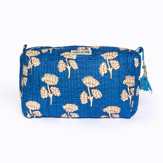 handgemachte Kosmetiktasche "Mystic Flower blue"