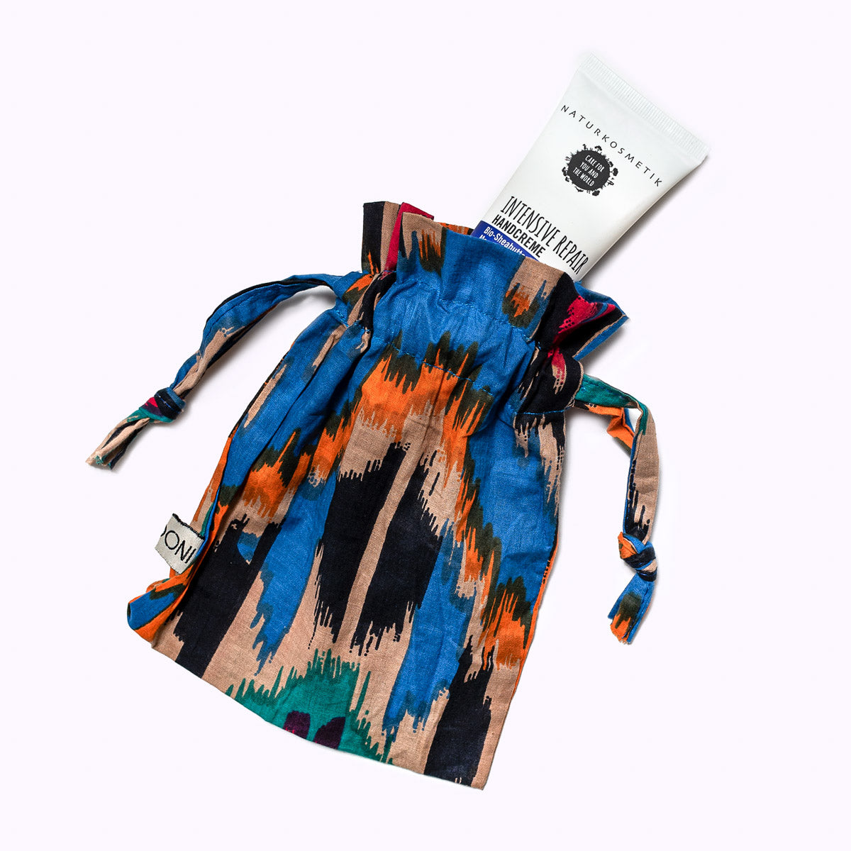 Baumwolltäschchen "blue ikat"