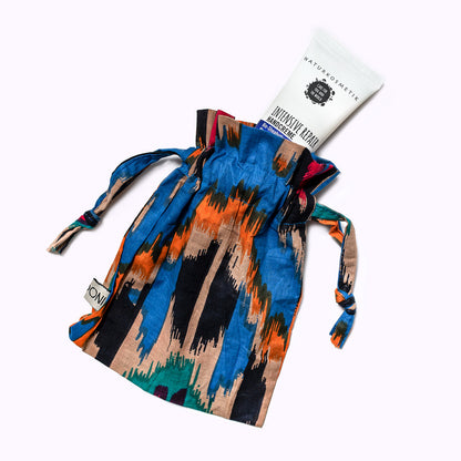 Baumwolltäschchen "blue ikat"