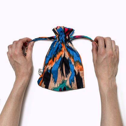 Baumwolltäschchen "blue ikat"