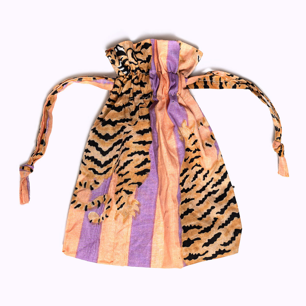 "Poppy Tiger Peach Fusion" cotton pouch