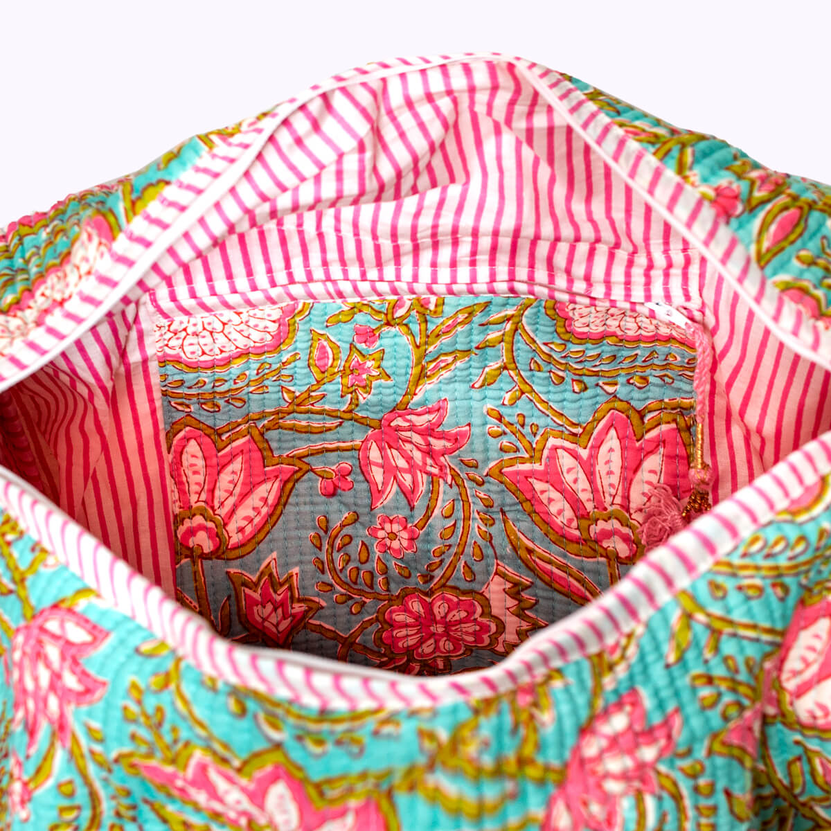 Handgemachte Baumwolltasche  "Pink Lotus"