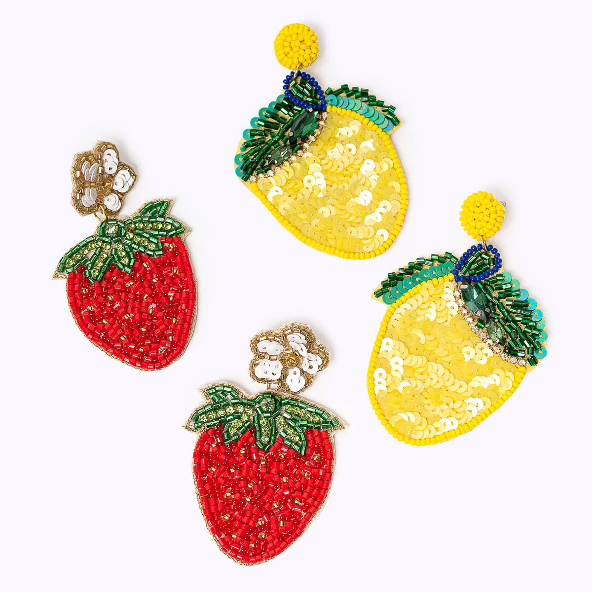 Beaded earrings "Strawberry Shake"