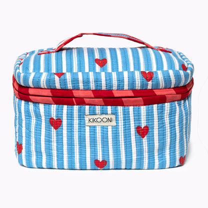 Große Kosmetiktasche  BIG BEAUTY "LOVE EDITION" blau