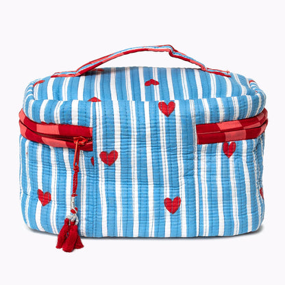 Große Kosmetiktasche  BIG BEAUTY "LOVE EDITION" blau