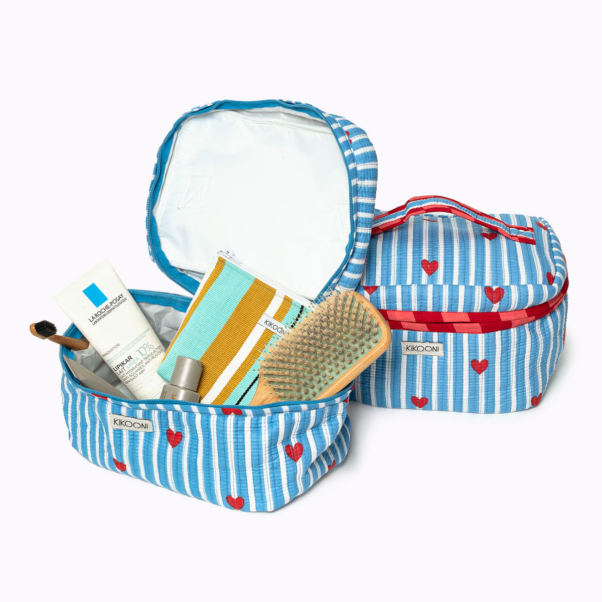 Große Kosmetiktasche  BIG BEAUTY "LOVE EDITION" blau