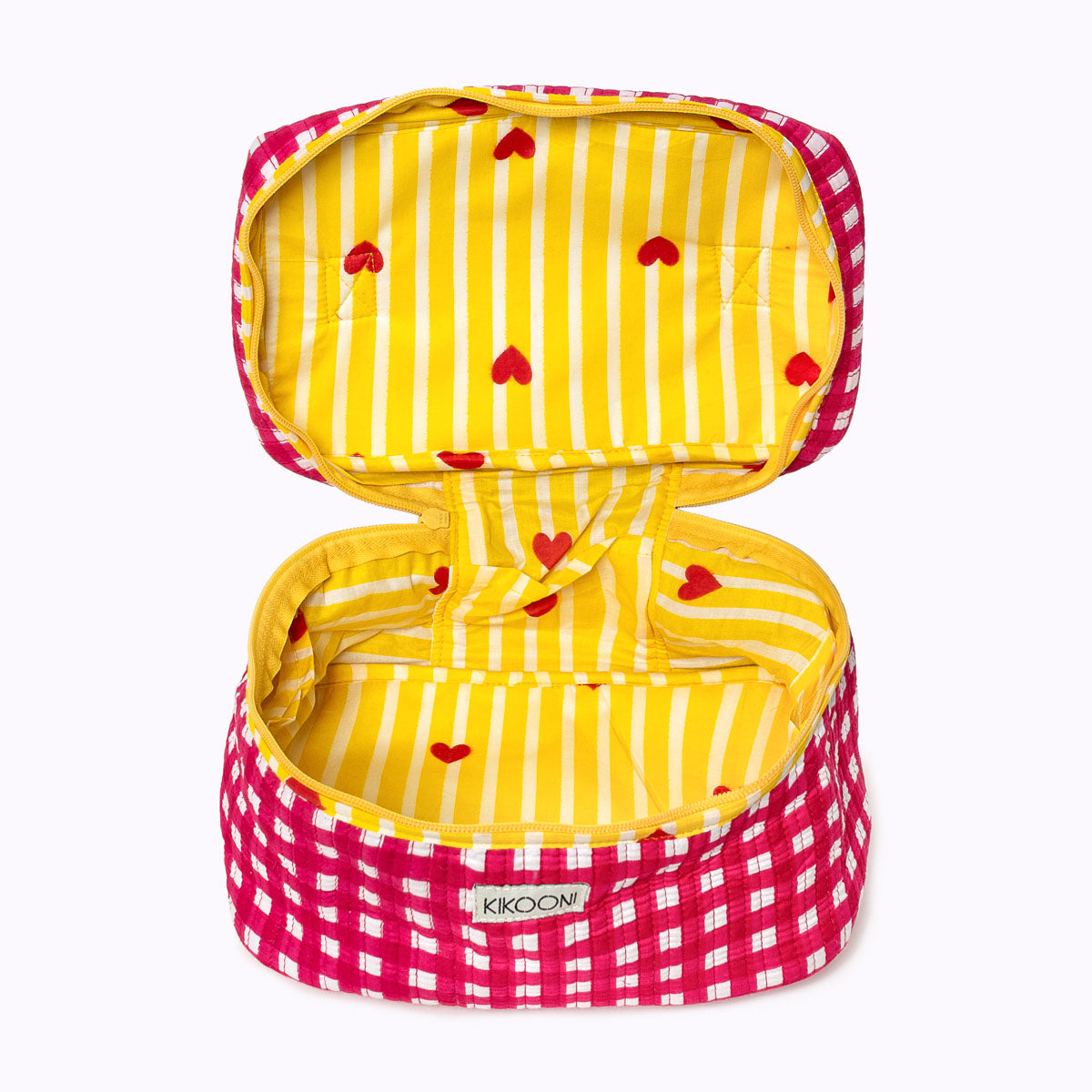 Große Kosmetiktasche  BIG BEAUTY "CHECKS" pink