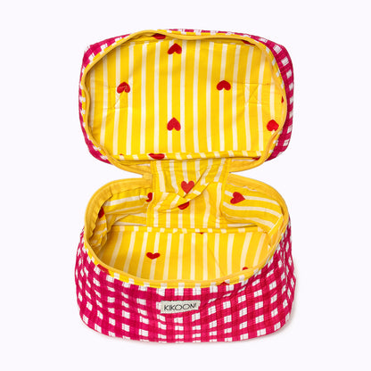 Große Kosmetiktasche  BIG BEAUTY "CHECKS" pink