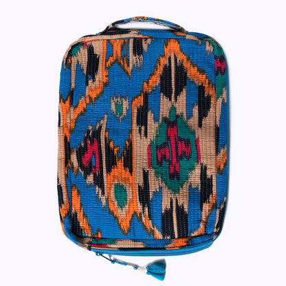 14 Zoll Handgemachte Laptoptasche "Blue Ikat" Small