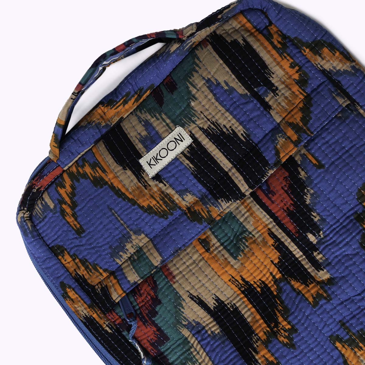 14 Zoll Handgemachte Laptoptasche "Blue Ikat" Small