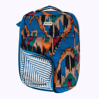 14 Zoll Handgemachte Laptoptasche "Blue Ikat" Small