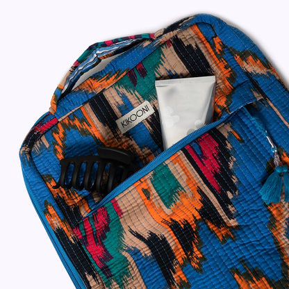 14 Zoll Handgemachte Laptoptasche "Blue Ikat" Small