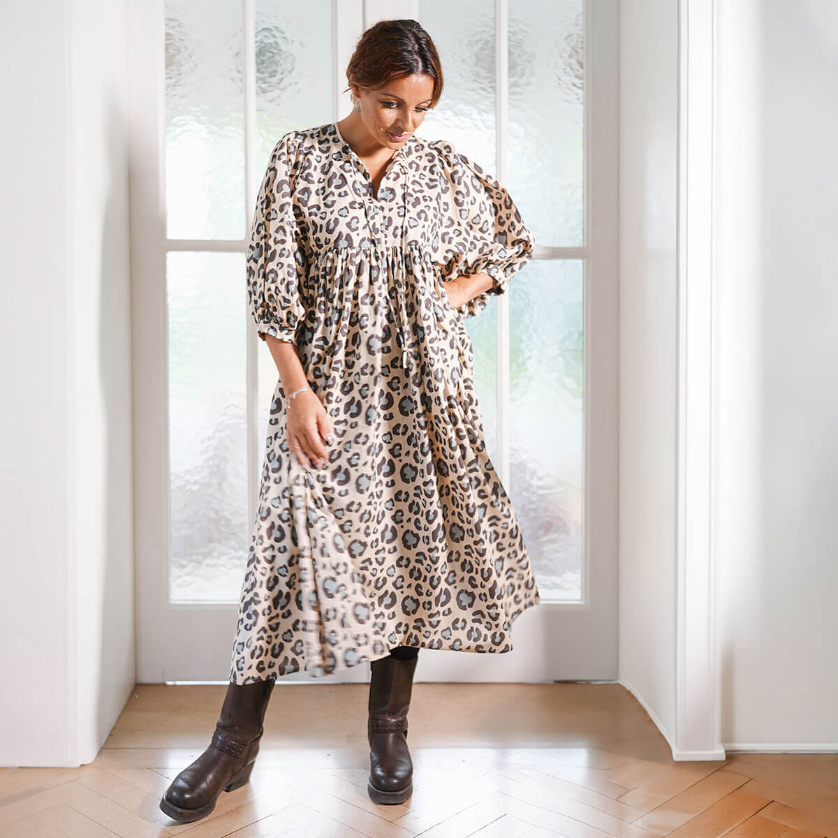 "Feel Good" cotton dress "blue leo"