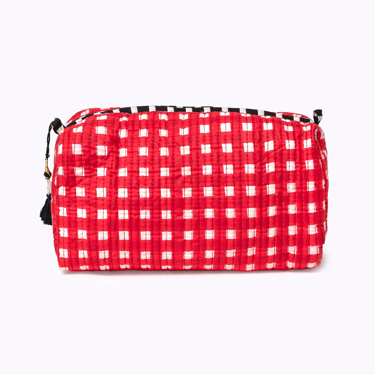 Kosmetiktasche "HAPPY CHECKS" rot