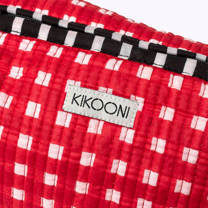 Kosmetiktasche "HAPPY CHECKS" rot