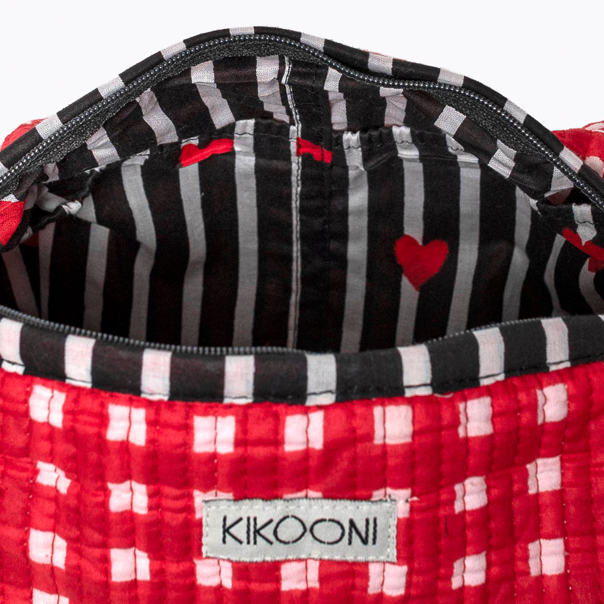 Kosmetiktasche "HAPPY CHECKS" rot