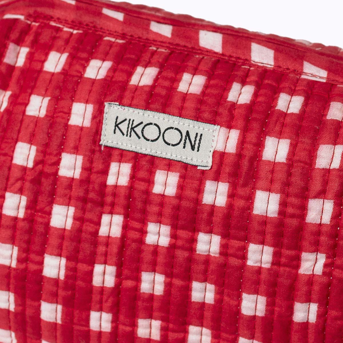 Kosmetiktasche "HAPPY CHECKS" rot