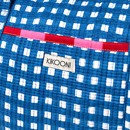 Baumwolltasche "Happy Checks" blau