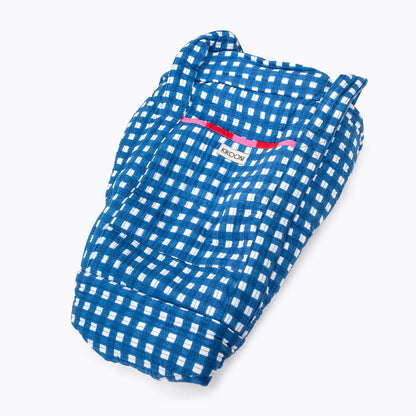 Baumwolltasche "Happy Checks" blau