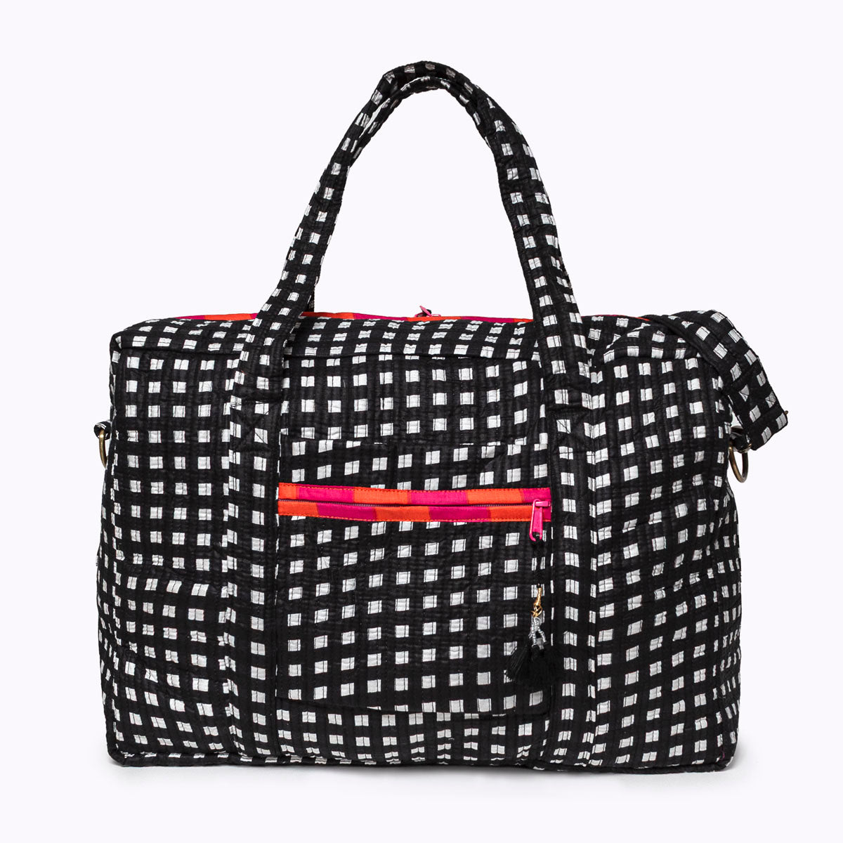 Große Reisetasche "Happy Checks" black