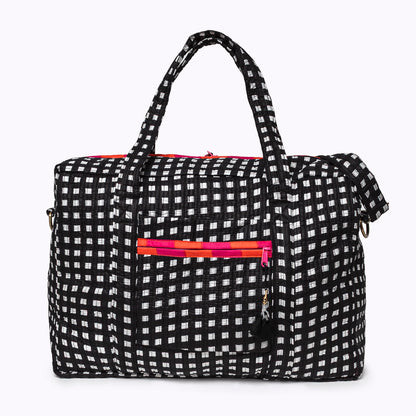 Große Reisetasche "Happy Checks" black