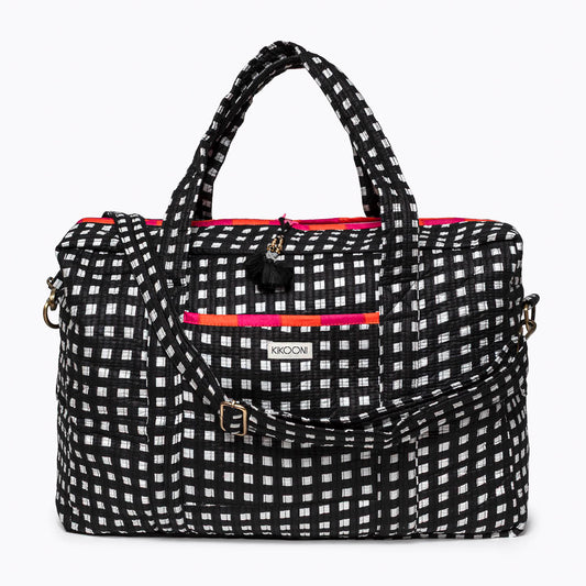 Große Reisetasche "Happy Checks" black